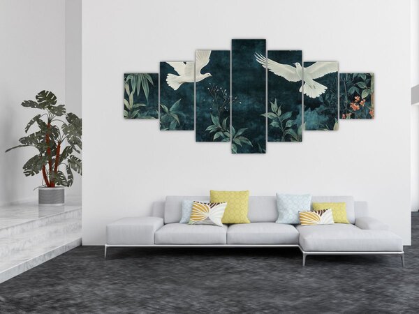 Obraz - Dvě holubice (210x100 cm)