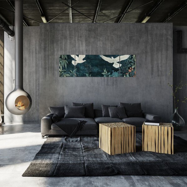 Obraz - Dvě holubice (170x50 cm)