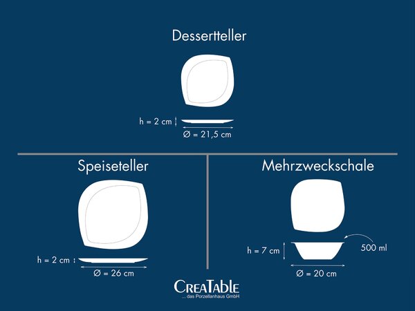 JÍDELNÍ SOUPRAVA, porcelán Creatable - Online Only nádobí, Online Only