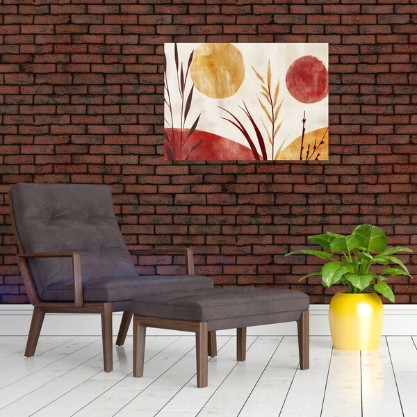 Obraz - Rostliny a kruhy (70x50 cm)