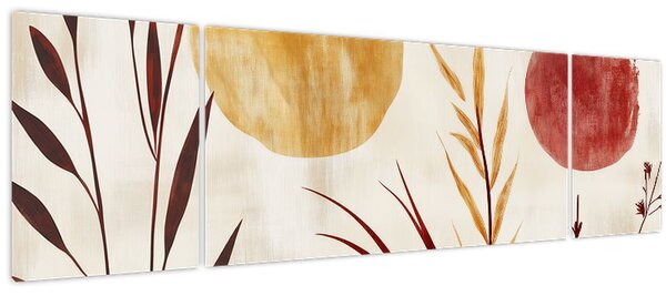 Obraz - Rostliny a kruhy (170x50 cm)