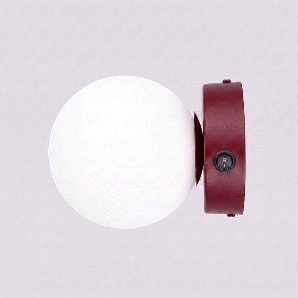 Sollux Lighting Nástěnné svítidlo YOLI 1 bordó s vypínačem