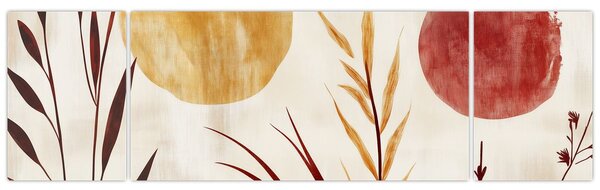 Obraz - Rostliny a kruhy (170x50 cm)