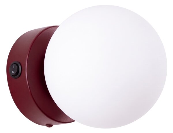Sollux Lighting Nástěnné svítidlo YOLI 1 bordó s vypínačem