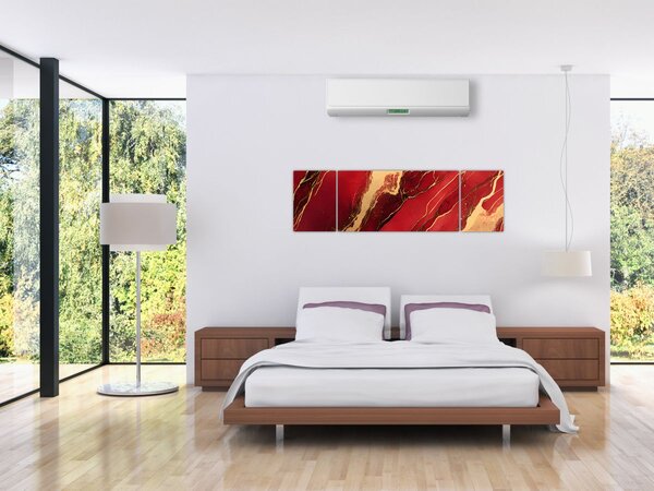 Obraz - Červeno-zlatý mramor (170x50 cm)