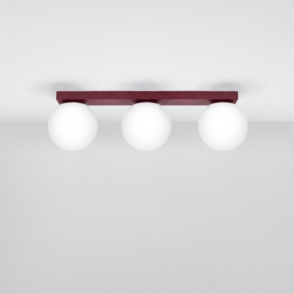 Sollux Lighting Stropní svítidlo YOLI 3 bordó