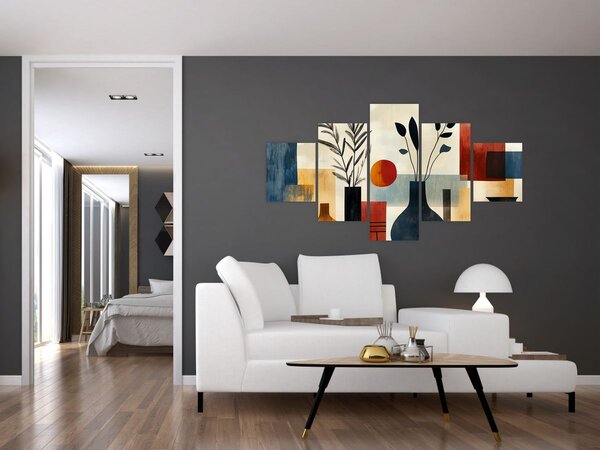 Obraz - Kubistické vázy (125x70 cm)
