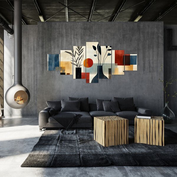 Obraz - Kubistické vázy (210x100 cm)