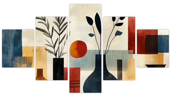Obraz - Kubistické vázy (125x70 cm)