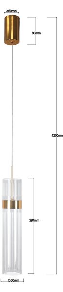 ZÁVĚSNÉ SVÍTIDLO, 120/6/6 cm - Online Only svítidla, Online Only