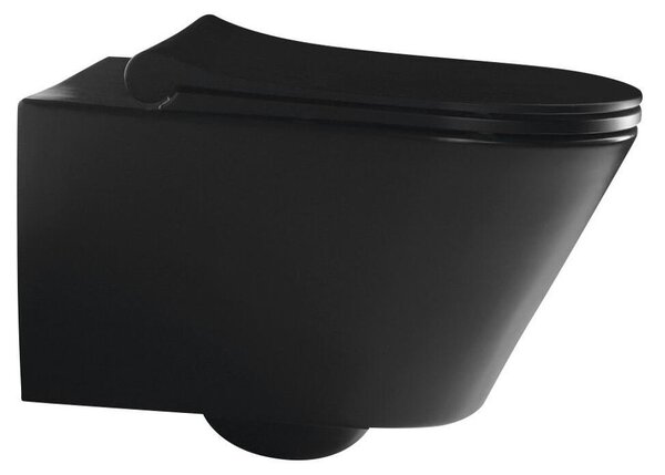 Sapho Avva - Závěsné WC s bidetovou sprškou, Rimless, matná černá 100312-110