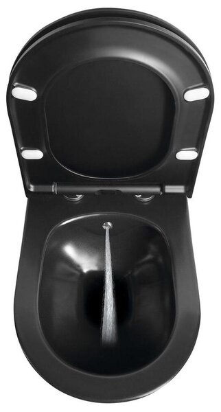 Sapho Avva - Závěsné WC s bidetovou sprškou, Rimless, matná černá 100312-110