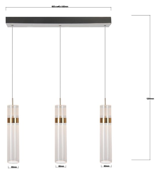 ZÁVĚSNÉ LED SVÍTIDLO, 120/60/6 cm - Online Only svítidla, Online Only