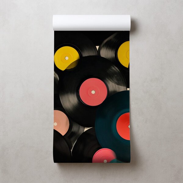 Tapeta barevné retro vinylové desky