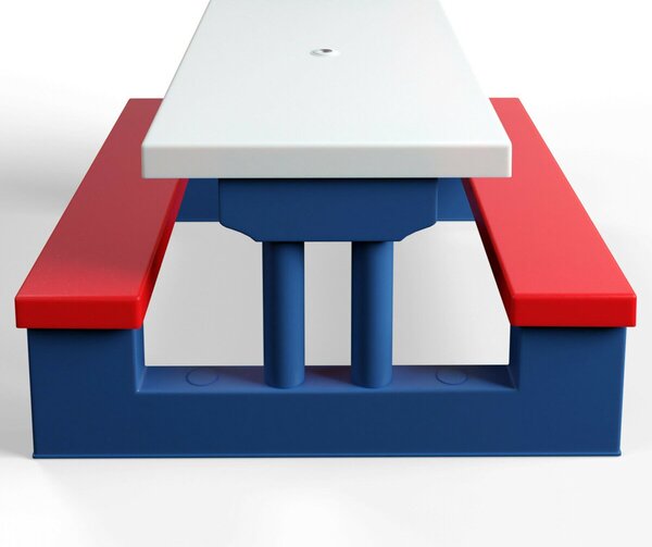 Spielwerk Dětská sedací sestava se slunečníkem JASMIN, 67x78,5x42,5cm, modrá/bílá/červená