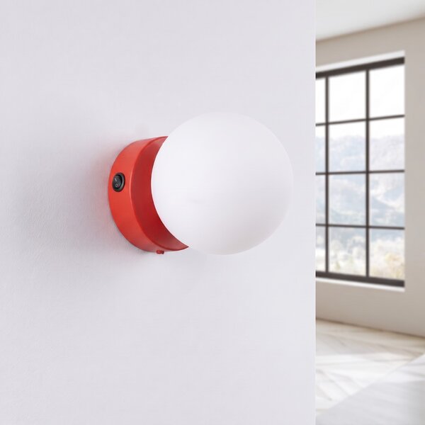 Sollux Lighting Nástěnné svítidlo YOLI 1 červené s vypínačem
