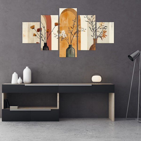 Obraz - Vázy v obloucích (125x70 cm)