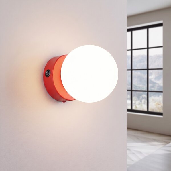 Sollux Lighting Nástěnné svítidlo YOLI 1 červené s vypínačem