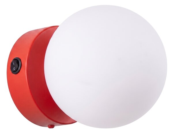 Sollux Lighting Nástěnné svítidlo YOLI 1 červené s vypínačem