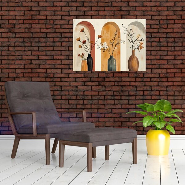 Obraz - Vázy v obloucích (70x50 cm)