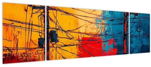 Obraz - Abstraktní elektrické vedení (170x50 cm)