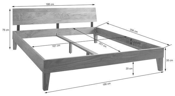 POSTEL, 180/200 cm, barvy akácie MID.YOU - Online Only postele, Online Only