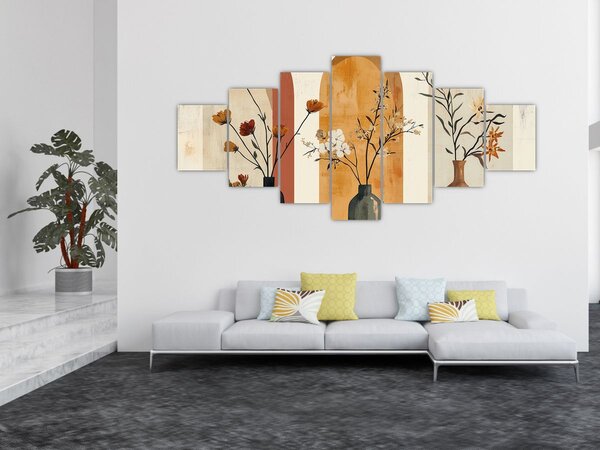 Obraz - Vázy v obloucích (210x100 cm)