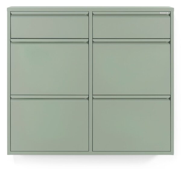 Šedozelený kovový výklopný botník 98x86x15 cm Billy – Spinder Design