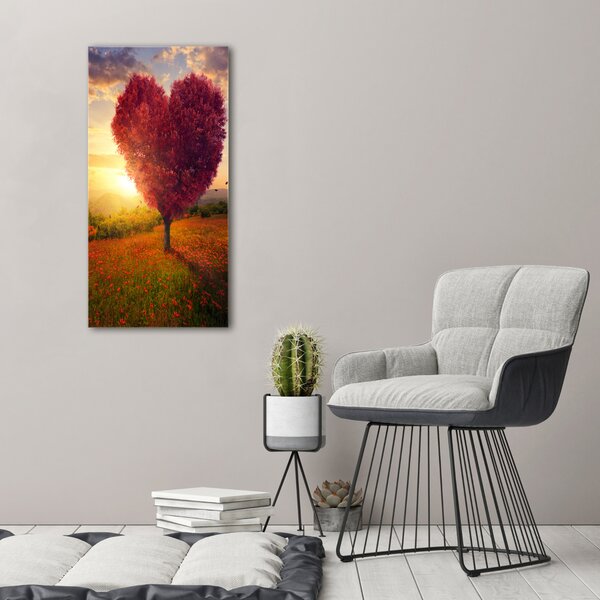 Vertikální Foto obraz canvas Dřevo srdce ocv-104301472