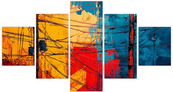 Obraz - Abstraktní elektrické vedení (125x70 cm)