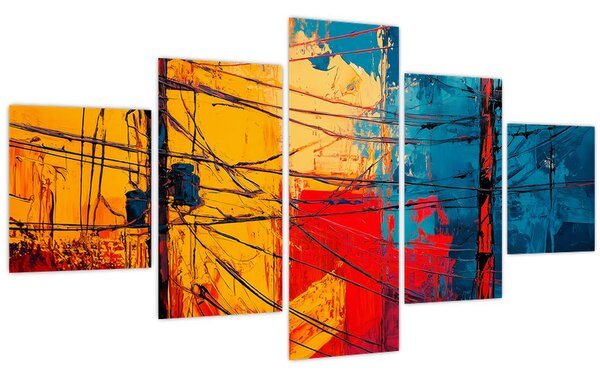 Obraz - Abstraktní elektrické vedení (125x70 cm)