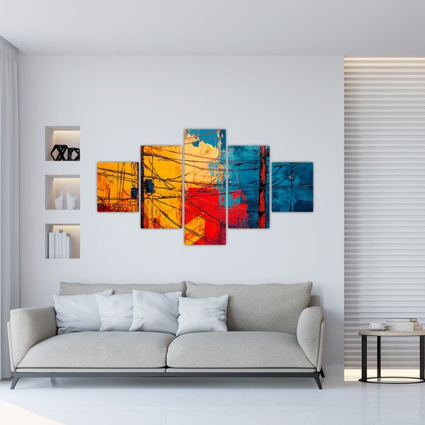 Obraz - Abstraktní elektrické vedení (125x70 cm)