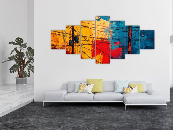 Obraz - Abstraktní elektrické vedení (210x100 cm)