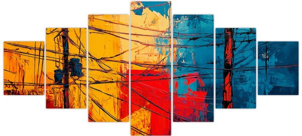 Obraz - Abstraktní elektrické vedení (210x100 cm)