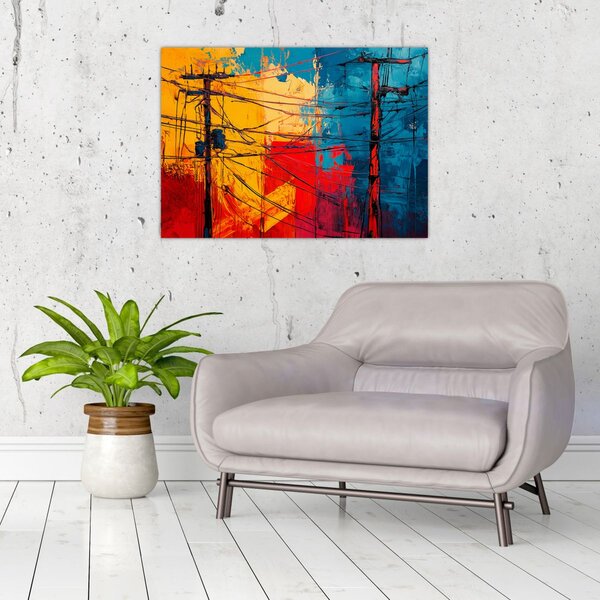 Obraz - Abstraktní elektrické vedení (70x50 cm)