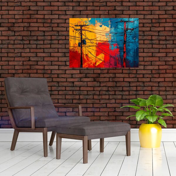 Obraz - Abstraktní elektrické vedení (70x50 cm)
