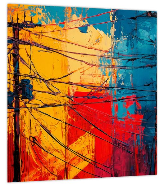 Obraz - Abstraktní elektrické vedení (30x30 cm)
