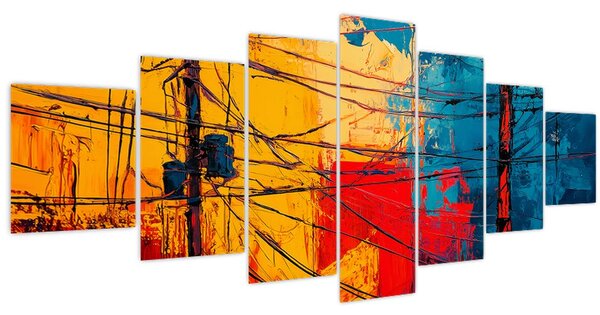 Obraz - Abstraktní elektrické vedení (210x100 cm)
