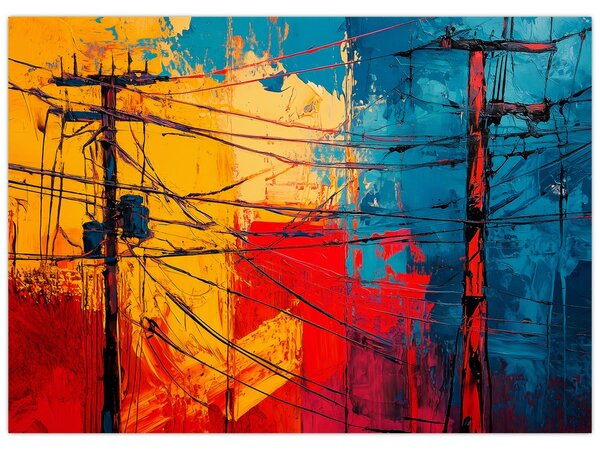 Obraz - Abstraktní elektrické vedení (70x50 cm)