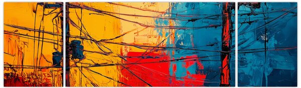 Obraz - Abstraktní elektrické vedení (170x50 cm)