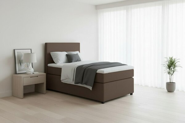 POSTEL BOXSPRING, 90/200 cm, hnědá MID.YOU - Jednolůžkové postele, Online Only