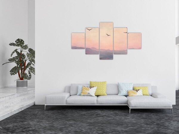 Obraz - Hejno ptáků II. (125x70 cm)