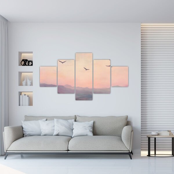 Obraz - Hejno ptáků II. (125x70 cm)