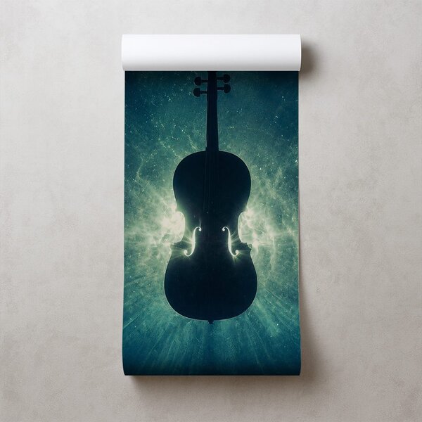 Fototapeta violončelo v kosmickém světle