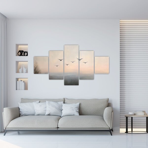 Obraz - Hejno ptáků (125x70 cm)