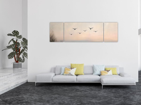 Obraz - Hejno ptáků (170x50 cm)