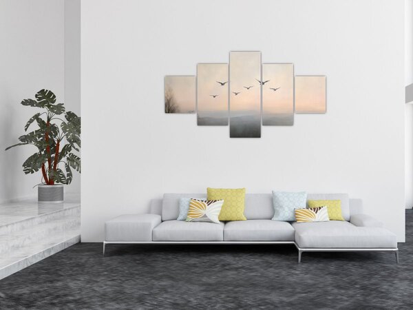 Obraz - Hejno ptáků (125x70 cm)