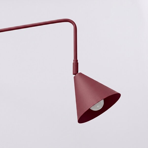 Sollux Lighting Nástěnné svítidlo NOX bordó do zásuvky