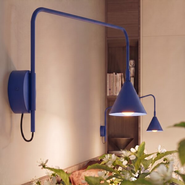 Sollux Lighting Nástěnné svítidlo NOX 1 ultramarín s vypínačem