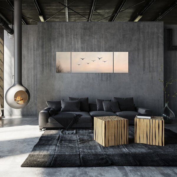 Obraz - Hejno ptáků (170x50 cm)